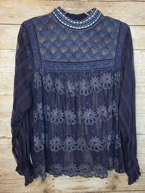 Anthropologie Bl^nk London Sheer Blouse, 2X